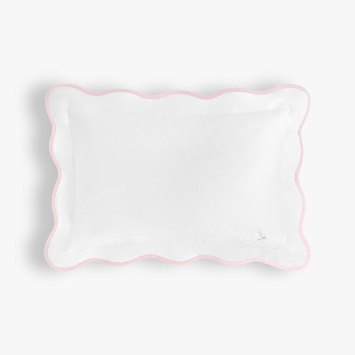 Backside of the Toddler Pillow in Soft Wave Trim - Pink