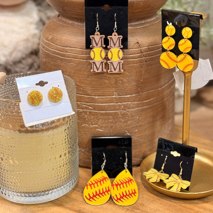 Softball-Themed Earrings