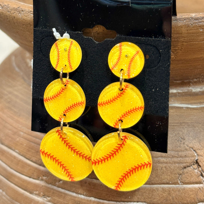 Softball-Themed Earrings
