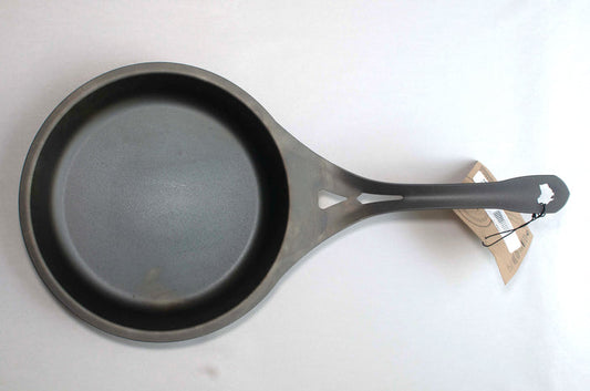 24 cm Seasoned Carbon Steel Black Skillet on a white background