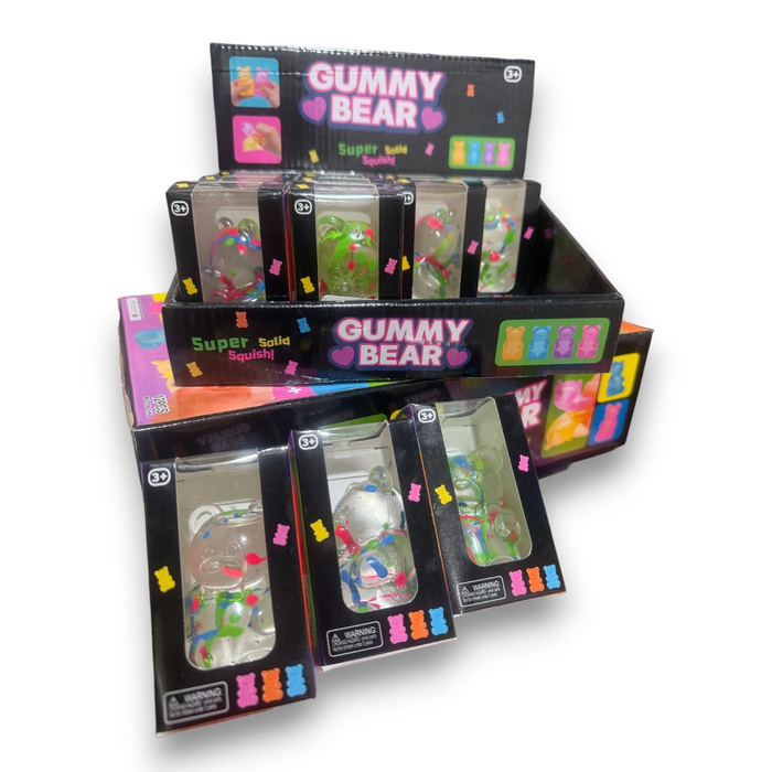 Splatter Paint Gummy Bear Solid Squish Toy