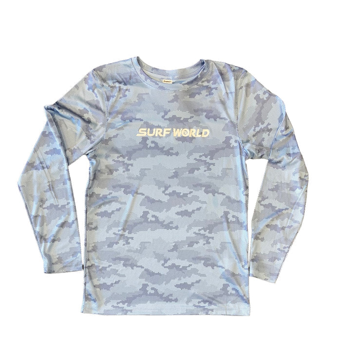 Surf World UV Longsleeve Sun Shirt UPF 50+ Digi Camo Rashguard Sun Protection XXL Blu Camo