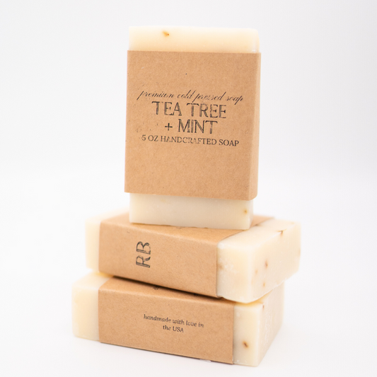 Tea Tree + Mint - Pack of 3- Bar Soap - Handmade