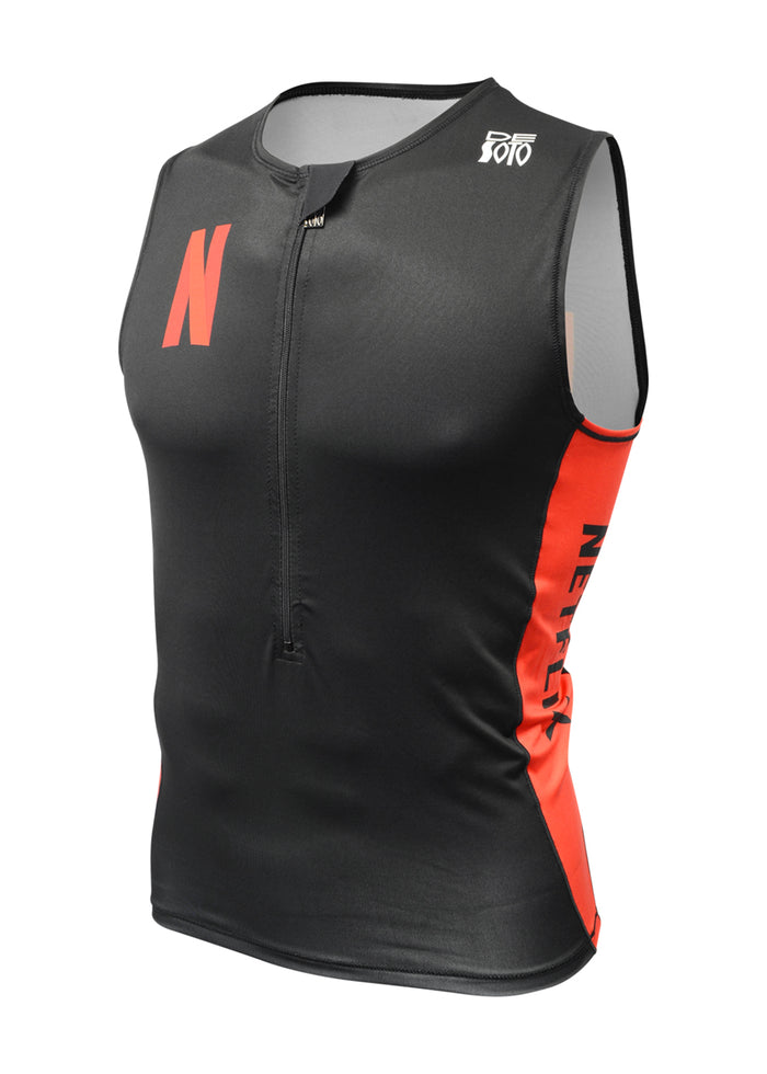 Top de triatlón con media cremallera Skin Cooler para hombre, personalizado