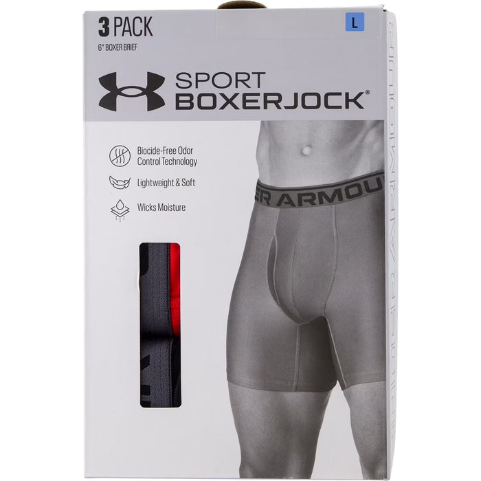 Under Armour Men's 3-Pack Boxer Brief, Size L - Blue