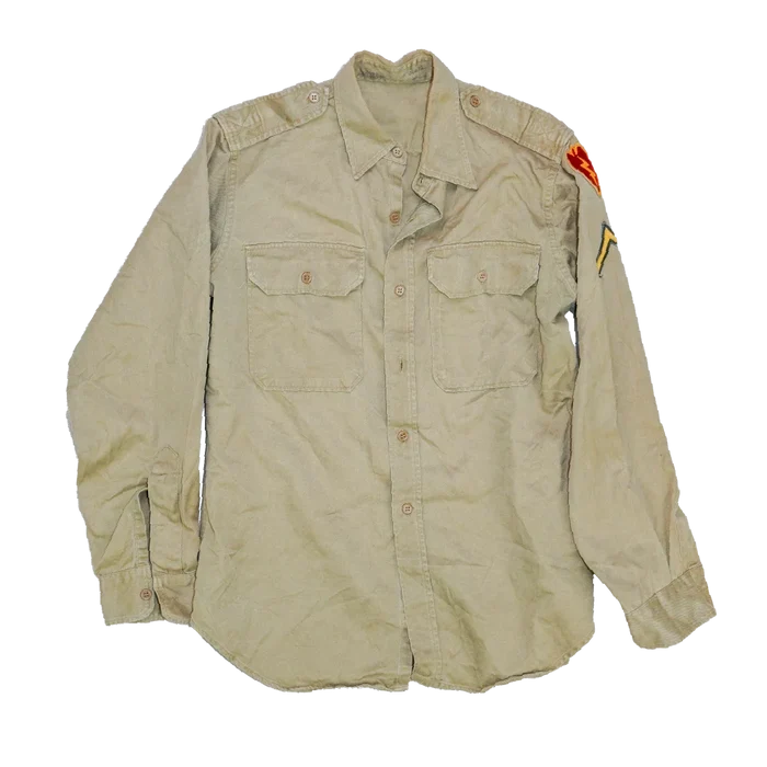 US Army Khaki Long Sleeve Service Dress Shirt - Small - US Army Surplus - Service Shirts