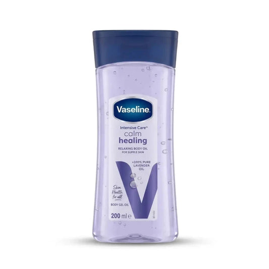 Vaseline body oil bottle on a white background