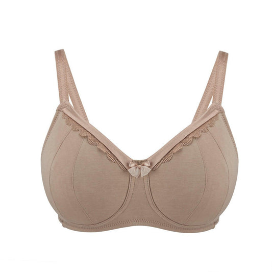 Warm Golden Supportive Non Wired Silk and Organic Cotton Full Cup Bra with removable paddings – Juliemay Lingerie