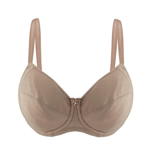 Warm Golden Underwired Silk and Organic Cotton Full Cup Bra with removable paddings – Juliemay Lingerie