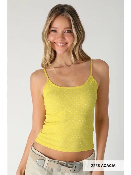 White Polka Dot Strap Cami