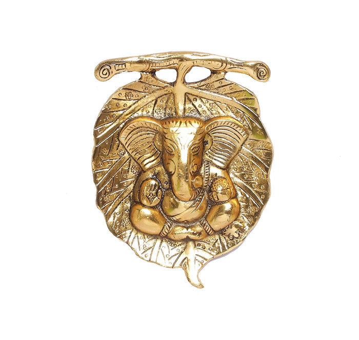 White Whale Metal Ganesha ji Statue Ganpati Wall Hanging Sculpture Lord Ganesh Idol Lucky Feng Shui Home Office Wall Décor & Gift on Diwali Wedding Decorative Showpiece Item