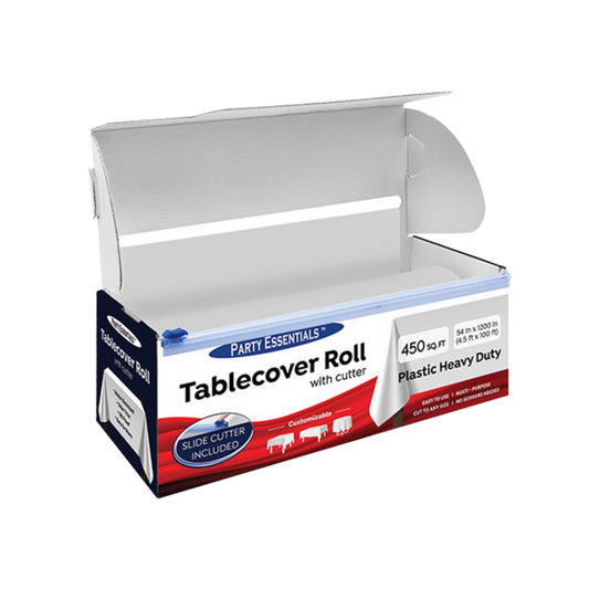 Whtie Plastic Heavy Duty Table Cover Rolls with Cutters
