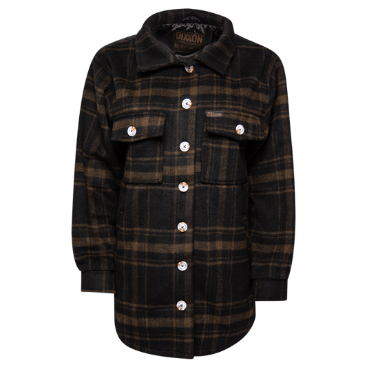Women's Long Shacket - Brown & Black