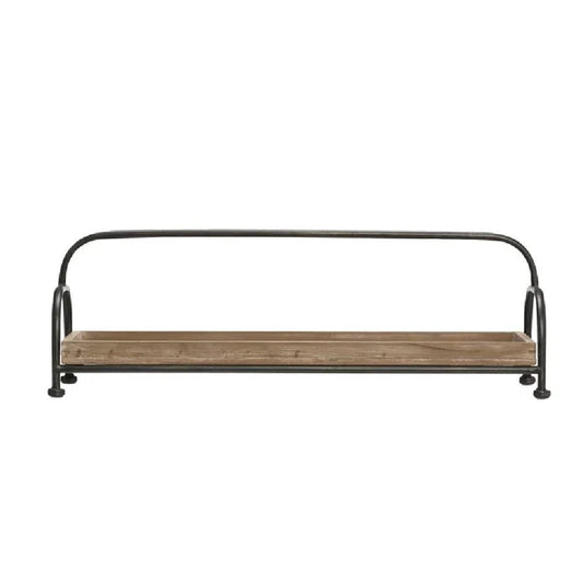 Wood Tray with Metal Handles