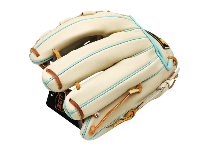 ZETT Pro Model Elite 11.75 inch Infielder Glove - Beige/Skyblue