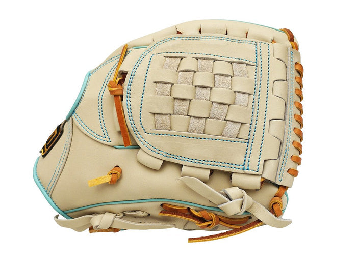 ZETT Pro Model Elite 11.75 inch Infielder Glove - Beige/Skyblue