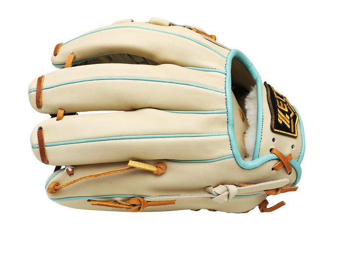 ZETT Pro Model Elite 11.75 inch Infielder Glove - Beige/Skyblue