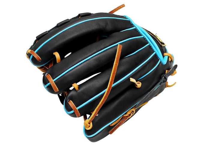 ZETT Pro Model Elite 11.75 inch Infielder Glove - Black/Skyblue