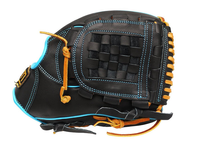 ZETT Pro Model Elite 11.75 inch Infielder Glove - Black/Skyblue