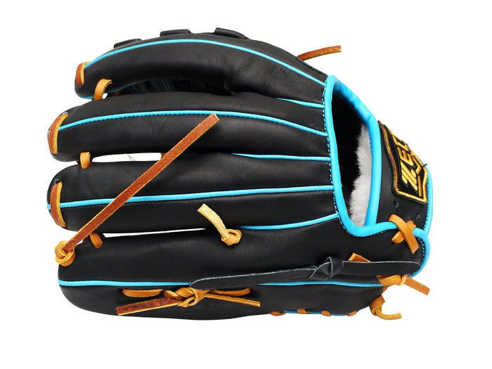 ZETT Pro Model Elite 11.75 inch Infielder Glove - Black/Skyblue