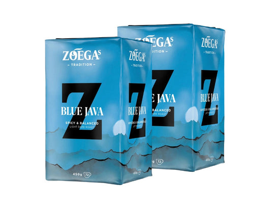 Zoégas Blue Java Ground Coffee 2 × 450g (2 × 15.87 oz) – Premium Swedish Light Dark Roast 100% Arabica Coffee